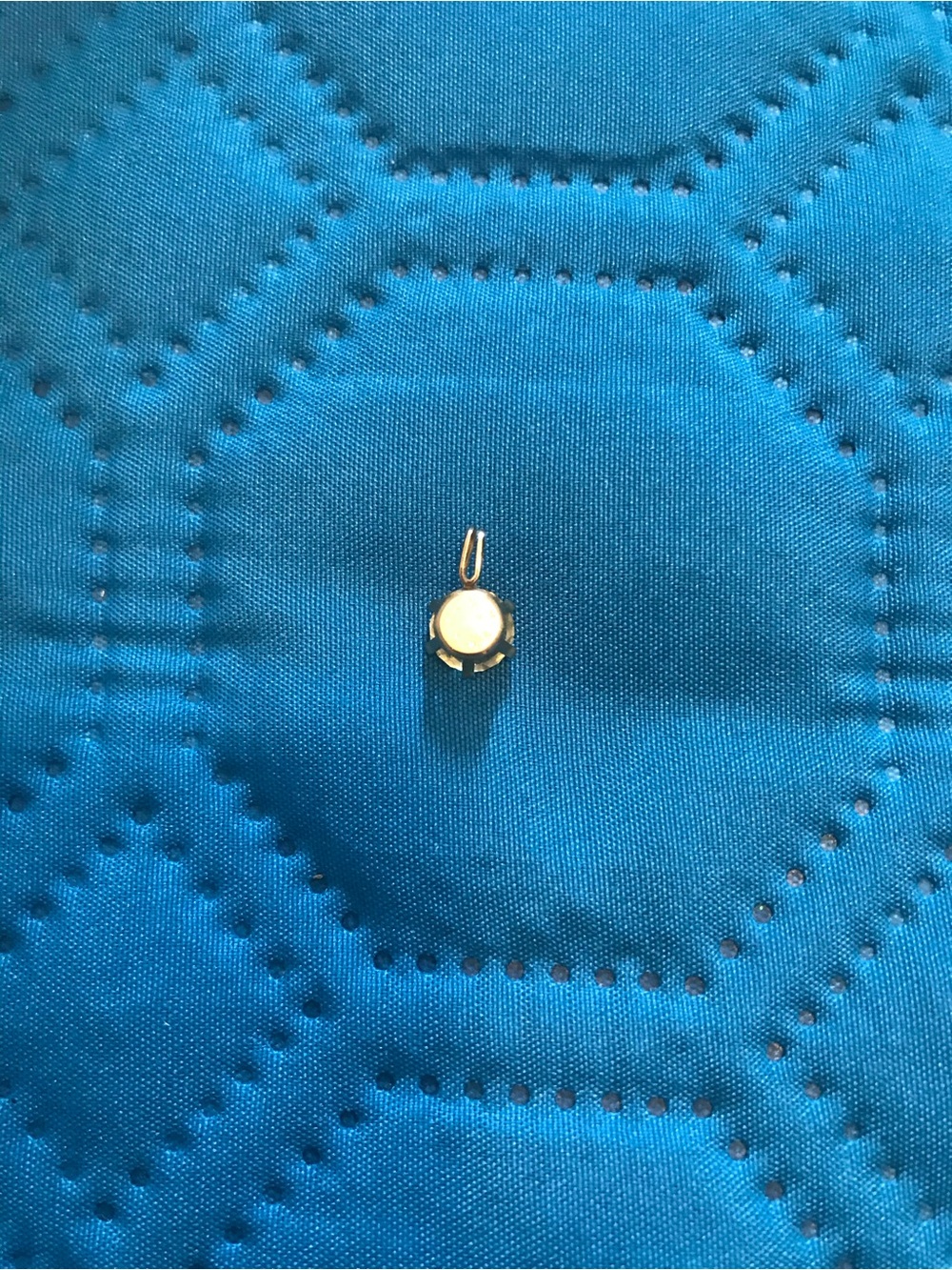 Yellow Gold-Tone Flower Pendant Charm - Women Jewelry - Picture 2 of 3